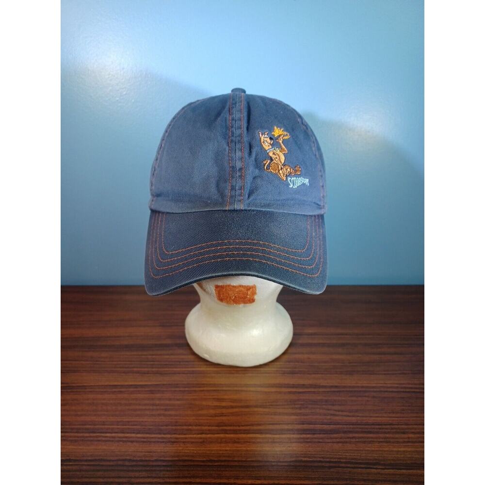 Vintage kids Cartoon Network Blue Scooby Doo Strapback Hat hook and loop 2001